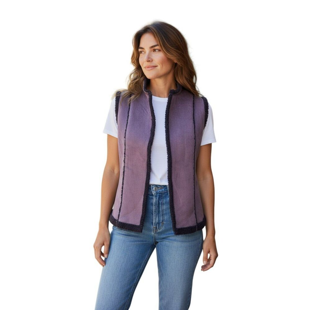 Kiko Comfort   Women’s Purple Vest 100% Polyester Size L Vintage Y2K  # 267